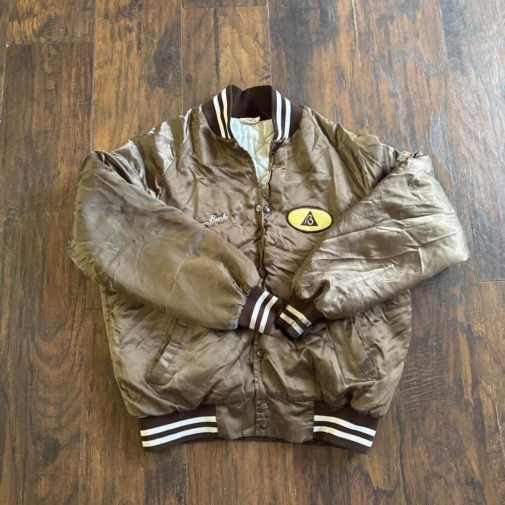 Vintage Westark Springerville Generating Station Varsity Jacket Brown Large